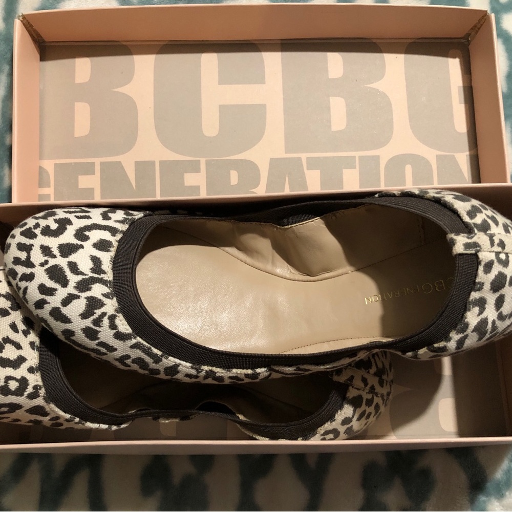 REDUCED!! BCBGeneration Moneli New in Box Animal Print Flats!